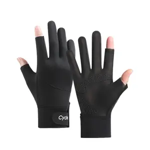 Thin Full Finger/fingerless Sunscreen Gloves, Ice Silk Summer Driving Gloves, Breathable Lightweight Non-Slip Touchscreen Outdoor Sports Gloves for Outdoor Activities