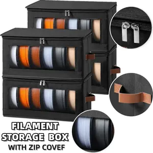 3D Printer Supplies Dustproof Storage Box, Non-Woven Foldable Toy Organizer, Transparent Dust-Proof Classification Bag, Artificial Leather Enclosure