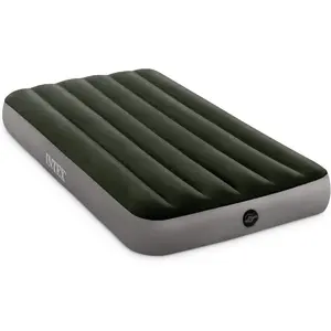 64777E Dura-Beam Standard Prestige Air Mattress: Fiber-Tech - Twin Size - Hand-Held Battery Pump - 10in Bed Height - 300lb Weight Capacity