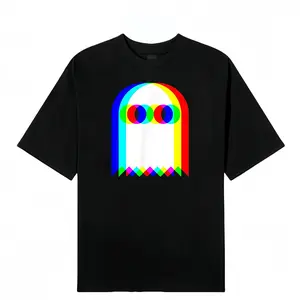 Ghost Trippy Vaporwave Halloween Techno Rave EDM Music Party T-Shirt Graphic tees Casual Shortsleeve