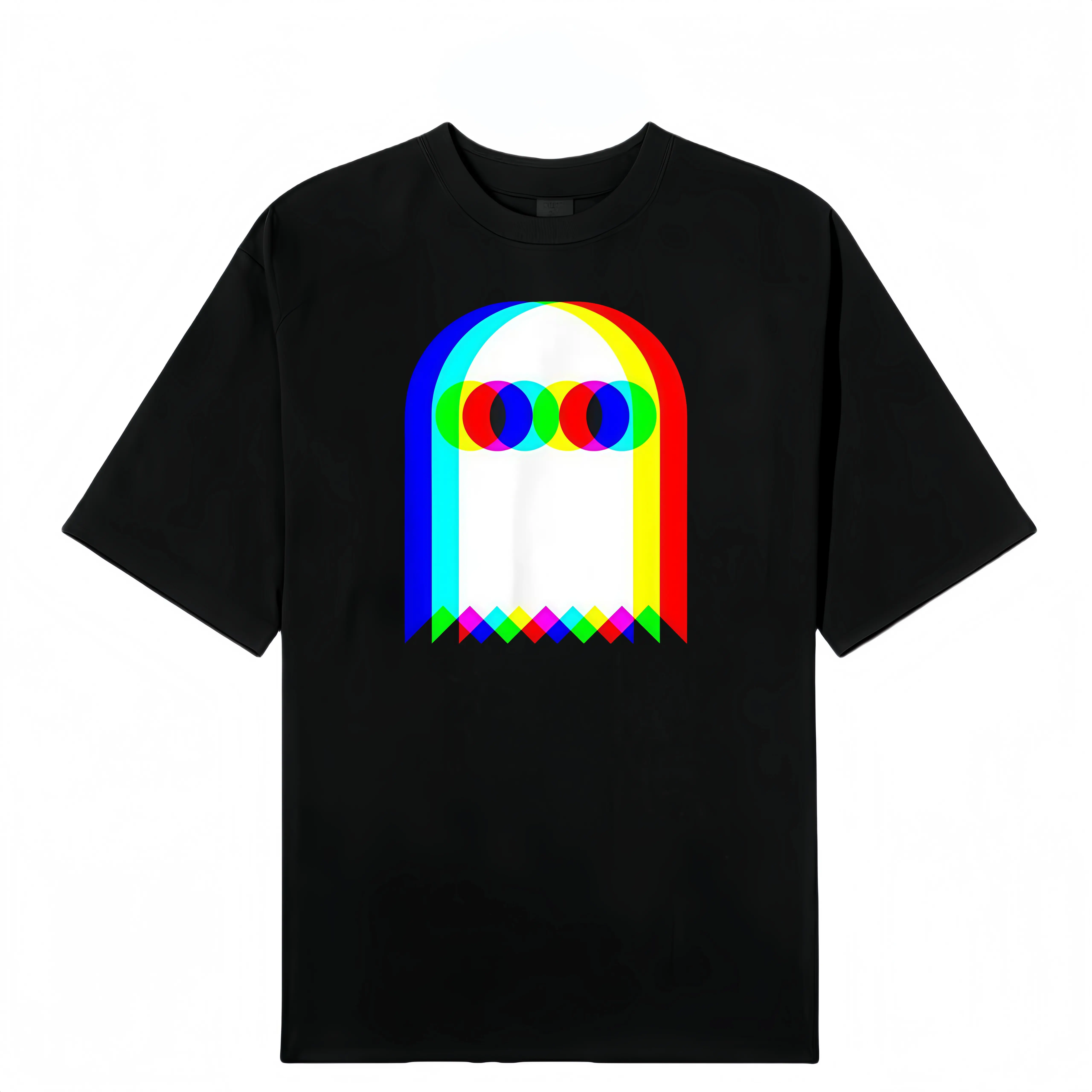 Ghost Trippy Vaporwave Halloween Techno Rave EDM Music Party T-Shirt Graphic tees Casual Shortsleeve