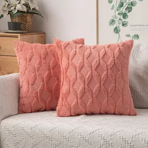 18 x 18-Inch Set of 2 Spring Decorative Farmhouse Couch Throw Pillows Boho Shells Soft Plush Wool Pillowcases for Bedroom Living Room Sofa