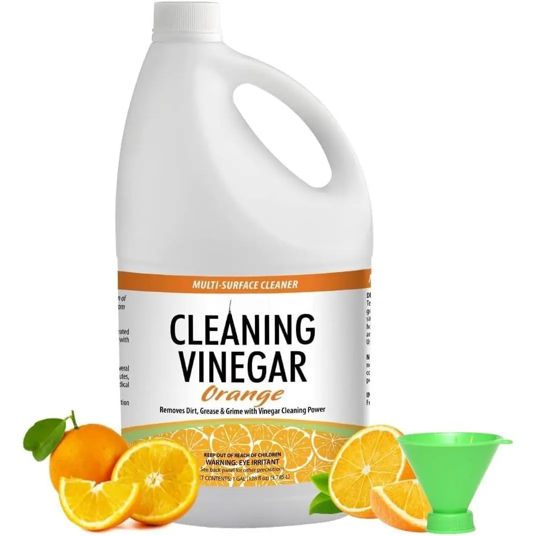 White Vinegar All-Purpose Household Cleaner - Citrus Orange Scent, 128oz, Easy-Pour Funnel Included, Surface Cleaning Home Supply
