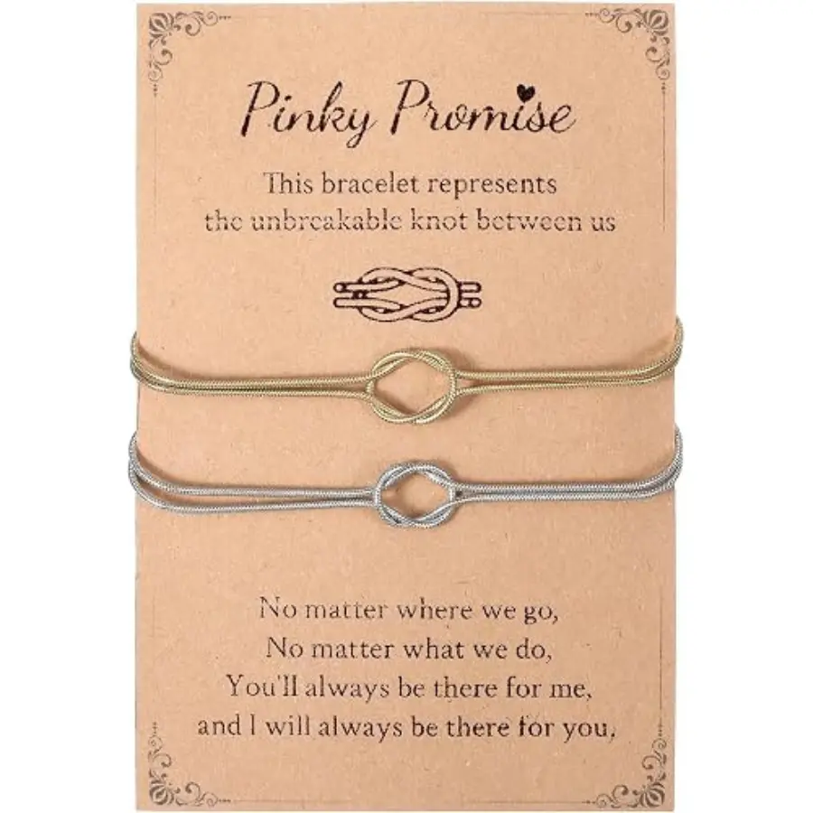 2Pcs Matching Couples Bracelets – Pinky Promise Bracelet for Boyfriend & Girlfriend