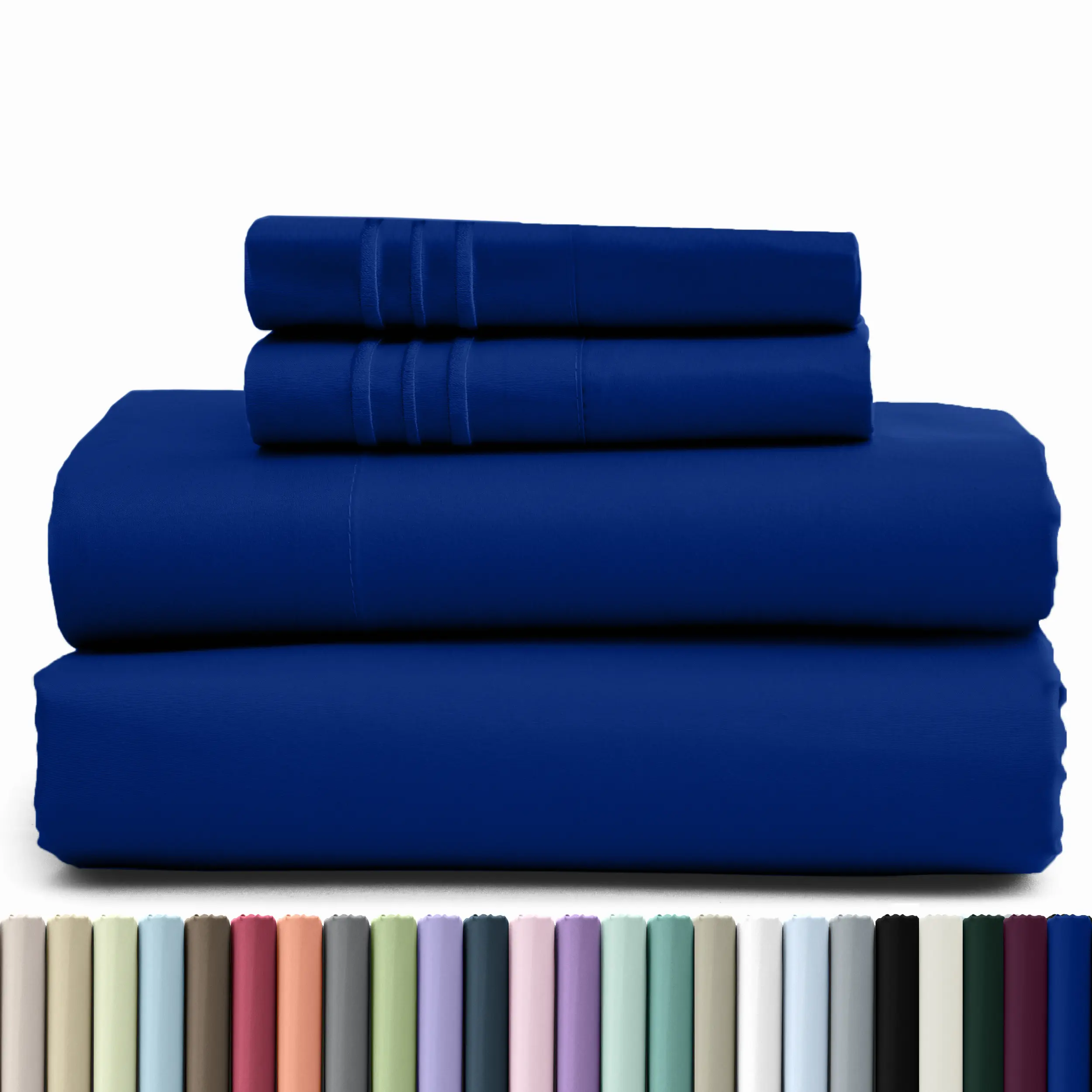 Hannah Bedding 4 Pieces Solid Colors Bed Sheets - 1800 Series Brushed Sheet Set With Pillowcases, Deep Pocket Bedding Set For Ultimate Comfort - Lightweight And Breathable Cooling Sheet Set - 16 Inches Deep Pocket