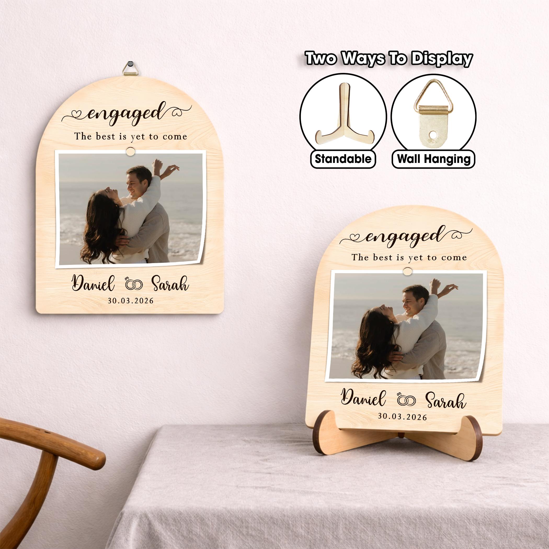 Personalized Engagement Gift, Newly Engaged Gifts for Couple, Engagement Picture Frame, Engagement Photo Gift, Minimalist Engagement Gift, Custom Gift for Him
