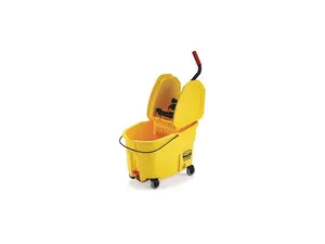 RUBBERMAID FG757688YEL WaveBrake Mop Bucket and Wringer,11 gal.,Yellow