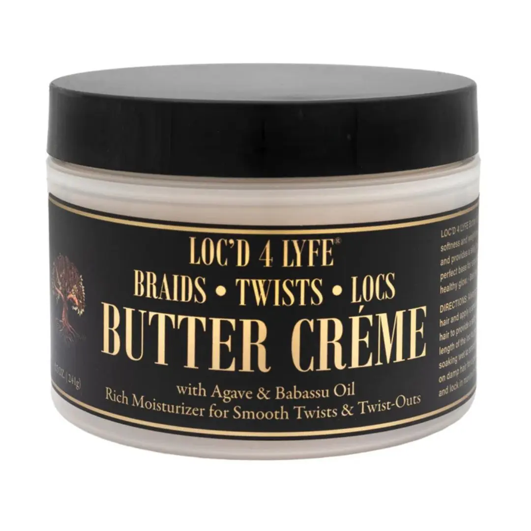 Loc & Curl Butter for Deep Moisture & Twists - Loc’d 4 Lyfe by Gold Banner Beauty – Intensive Melt-In Moisturizer with Agave & Babassu Oil – Silicone & Petroleum Free Hydrating Styler for Smooth Twists, Locs and Curls – 8.5 oz