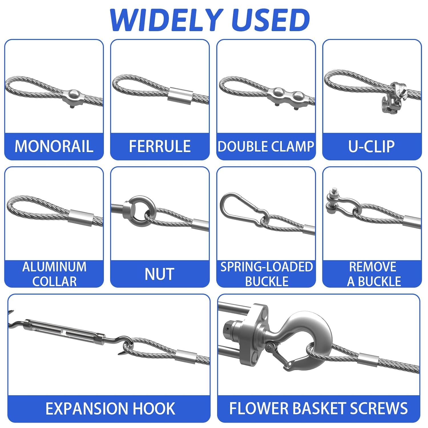 Maeklon 400ft 1/4" Stainless Steel Cable, 7x19 Strand Aircraft Wire Rope, Breaking Strength 6400 Ibs Stainless Steel Zip Line for Heavy Duty Applications, Deck Railing, and String Lights Maeklon 400ft 1/4" Stainless Steel Cable, 7x19 Strand Aircraft Wire Rope, Breaking Strength 6400 Ibs Stainless Steel Zip Line for Heavy Duty Applications, Deck Railing, and String Lights