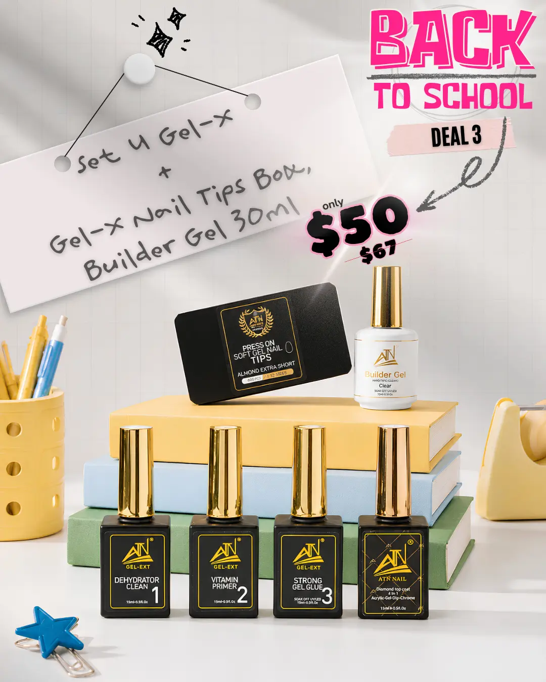 Deal 3 – Set Gel-X Extension  + Gel X Tips Box + Builder Gel 30ml