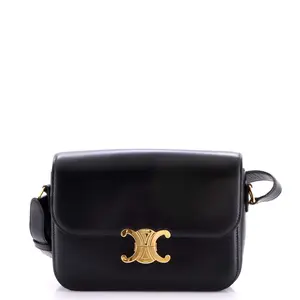 Pre-owned Celine material Messenger Bags Triomphe Shoulder Bag Smooth Calfskin Medium by Rebag