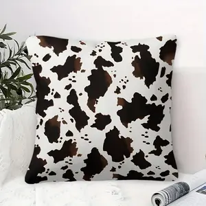 These Classic Cow Print Throw Pillows, 45cm Square, Include A Pillow Insert, And Are The Perfect Choice For Country-Style Home DéCor. Soft And Comfortable, They Are Ideal For Sofas And Bedrooms, Adding A Rustic And Natural Touch To The Space!