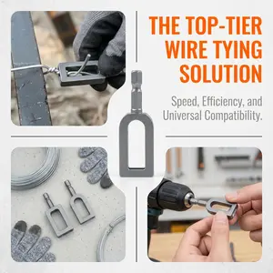Steel Rebar Tie Wire Twister, 1/4" Hex Shank Drill Bit, Fast Twisting Tool for Construction & Home Improvement, Durable Single-Piece Steel Rebar Tying Tool-YY0