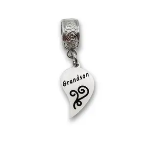 "Grandson" Half Heart Clip-on Charm