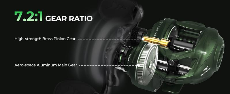 KastKing Spartacus II Baitcasting Fishing Reel，Reel Combo,6oz Ultralight Baitcaster Reel,spinning Super Smooth with 17.6 LB Carbon Fiber Drag, 7.2:1 Gear Ratio, 39mm Palm Perfect Lower Profile Design For Beginner Fishing Reel