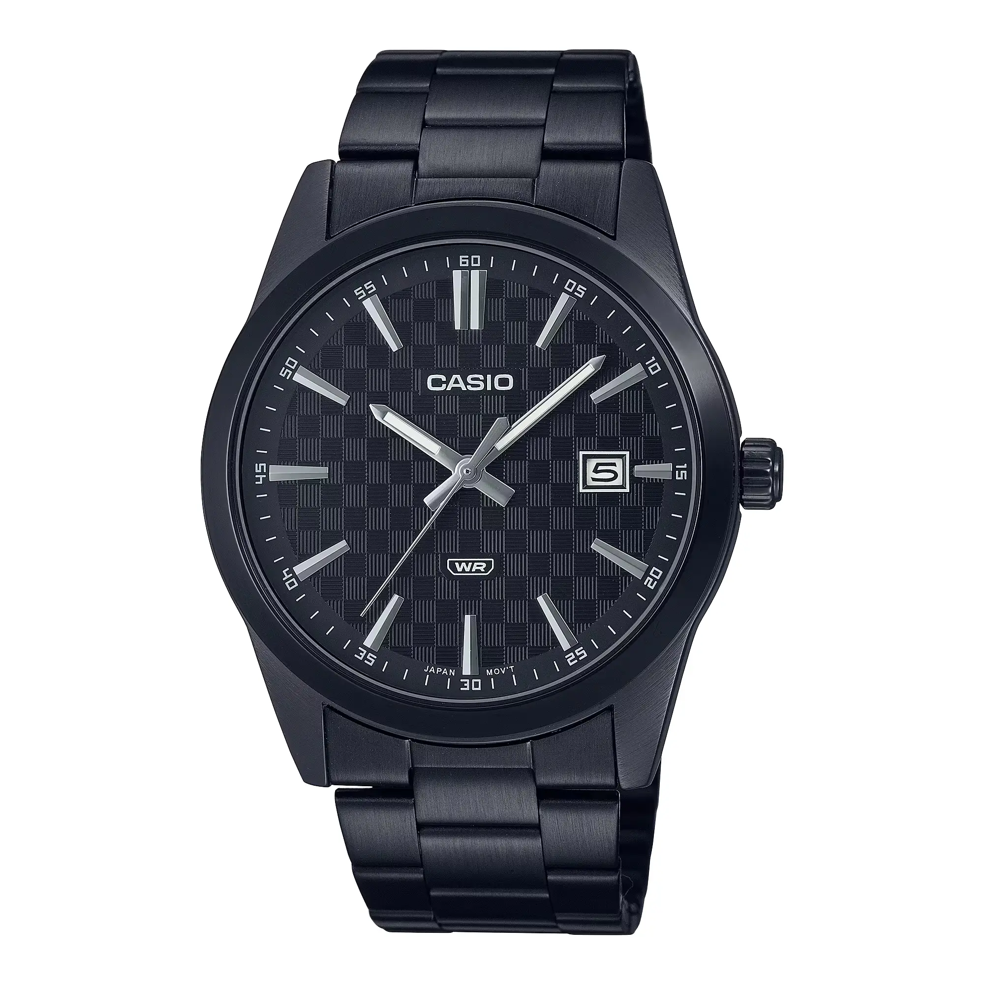 Casio Men’s Black Analog Watch Black Dial Steel Bracelet - MTP-VD03B-1AUDF