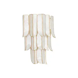 Cartagena Sconce - Elegant Capiz Shell Wall Light with Shimmering Leaf-Like Panels