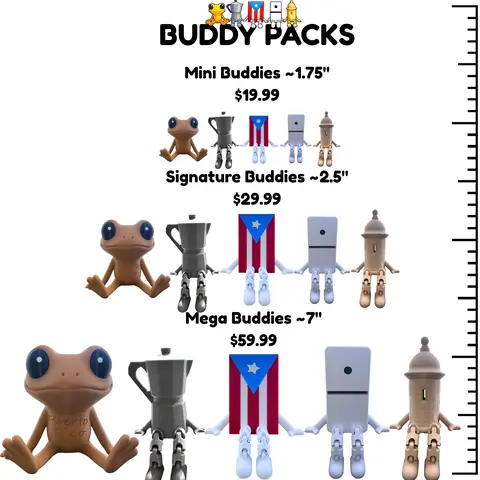 Puerto Rico Buddy Packs | Puerto Rican Cute Collectible | Boricua Gift & Desk Buddy