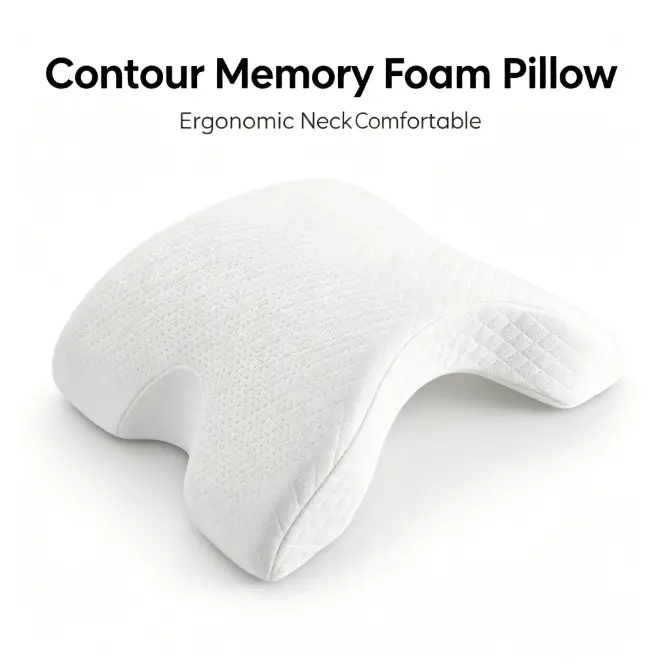 1pc Arched Shape Memory Foam Couple Cuddling Pillow - Slow Rebound, Travel Ready, Couple Sleep Cuddling Support for Neck & Bed Comfort