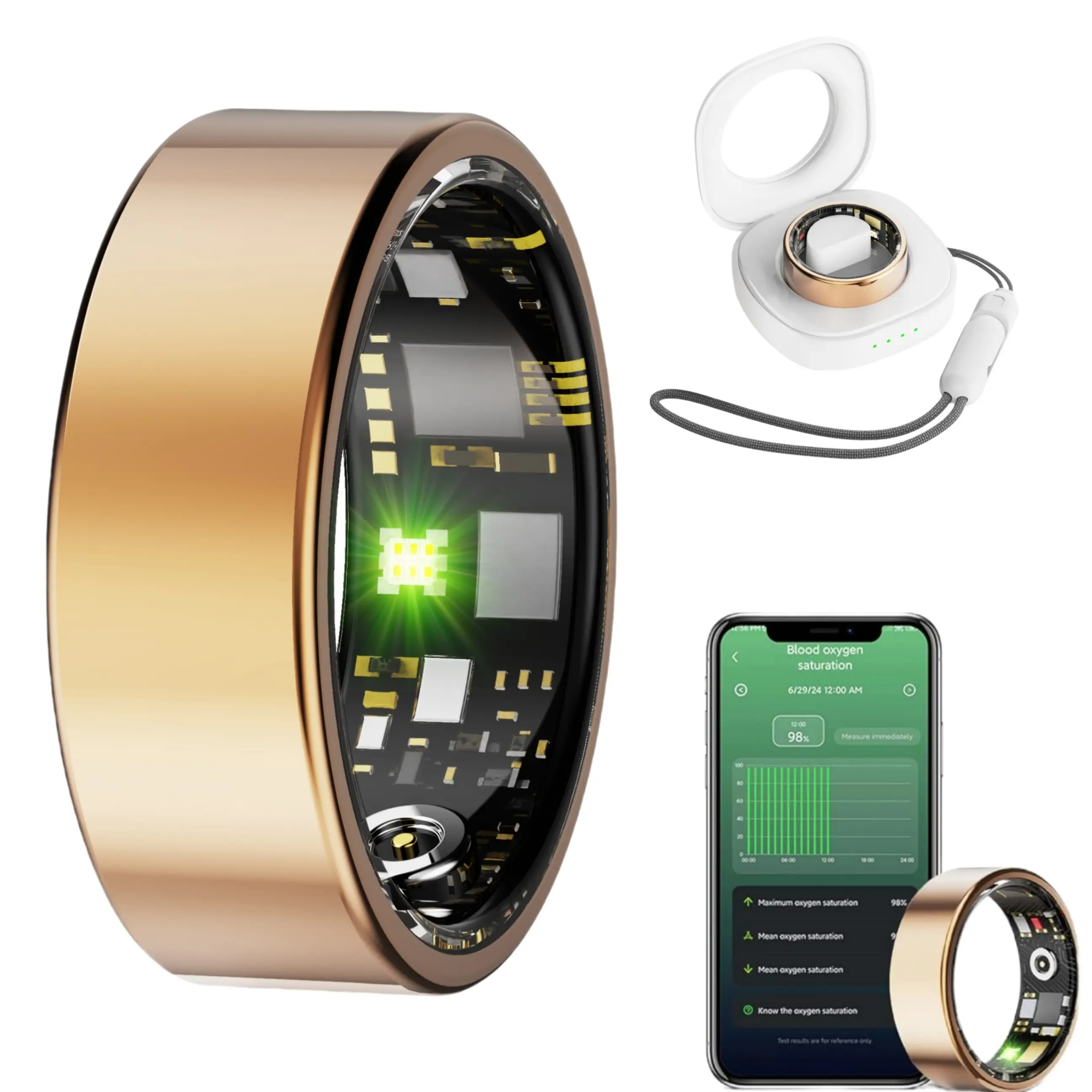 2025 Smart Health Ring for Women & Men, Fitness Tracker with Blood Oxygen/Heart Rate/Blood Pressure，Advanced Sleep Analysis, Step/Calorie Tracking & 8