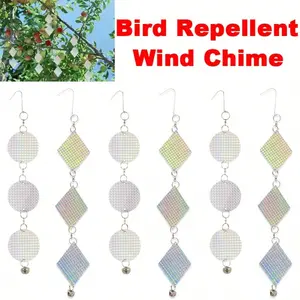 Decorative Reflective String, Garden Decoration Hanging Bell, Reflective Bird Deterrent String, Outdoor Yard Decor, 1 Piece