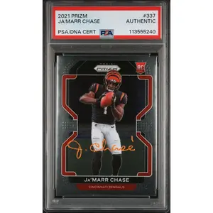 Ja'Marr Chase 2021 Panini Prizm Rookie Card #337 Auto Graded Authentic PSA 5240