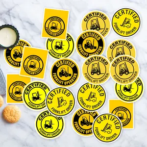 Stickers Pack 20 Pcs Certified Colorful Vinyl Forklift Laptop Water Skateboard Driver Luggage Car Waterproof Bumper Bottle Bike Aesthetic Guitar