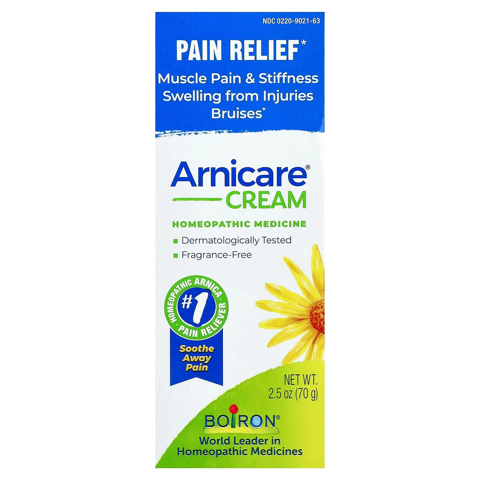 Boiron Arnicare® Cream, Pain Relief, Fragrance Free, 2.5 oz (70 g)