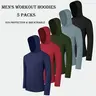 Men's 3/5-Pack Dry Fit Long Sleeve Athletic Shirts - Breathable, Lightweight Sun Protection Rash Guards, All Seasons Gym Clothing for Biking, Fishing (Do Not Dry Clean)
