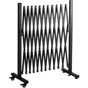 Aluminum Expandable Garden Fence, Portable Barricade Gate with Casters, Expansion Size 126*15.2*40.6 inches, Adjustable Retractable Fence Mobile Barricade Safety Barrier