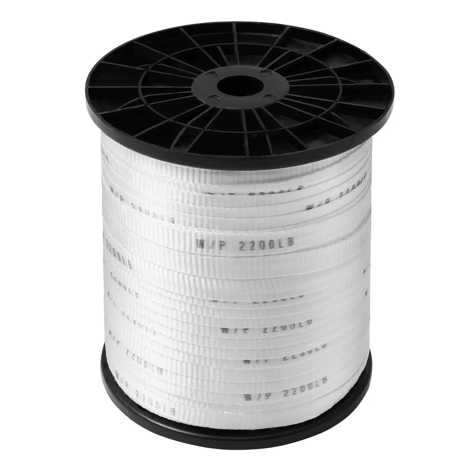 【DealsForYouDays】VEVOR  Polyester Pull Tape, 5/8" x 630' Mule Tape Flat Rope, 2200 lbf Tensile Capacity, Printed Webbing Cable Pulling Tape for Packaging, Gardening, Commercial Electrical, Conduit Work, Whit