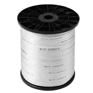 【DealsForYouDays】VEVOR  Polyester Pull Tape, 5/8" x 630' Mule Tape Flat Rope, 2200 lbf Tensile Capacity, Printed Webbing Cable Pulling Tape for Packaging, Gardening, Commercial Electrical, Conduit Work, Whit