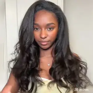 [WEAR GO HALF WIG] ISEE HAIR Invisible Hairline Wear Go Half Wig Kinky Straight & Yaki Straight Seamless Flip Over Wig Glueless Human Wigs Beginner Friendly Vacation Hair#SpringStatements#greenish#TikTokShopSpringGlowUp