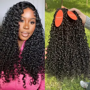 Karlami Pixie Curly Human Hair Bundles Body Wave Bundles Human Hair 100% Unprocessed Brazilian Virgin Hair Loose Deep Wave 3/4 Bundles Human Straight Hair Extensions for Black Women Natural Color