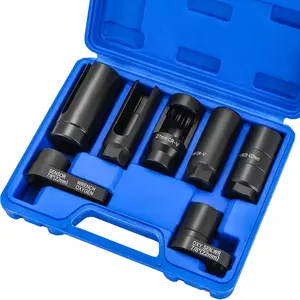 7PCS Universal Oxygen Sensor & Oil Pressure Sending Unit Socket Tool Kit with 22mm 27mm 29mm Sockets 3/8'' & 1/2'' Drive Compatible