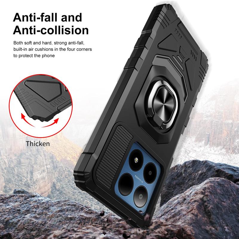 Compatible for Boost Summit 5G Case with Tempered Glass Screen Protector Military Grade Ring Car Mount Kickstand Shockproof Hard Phone Case