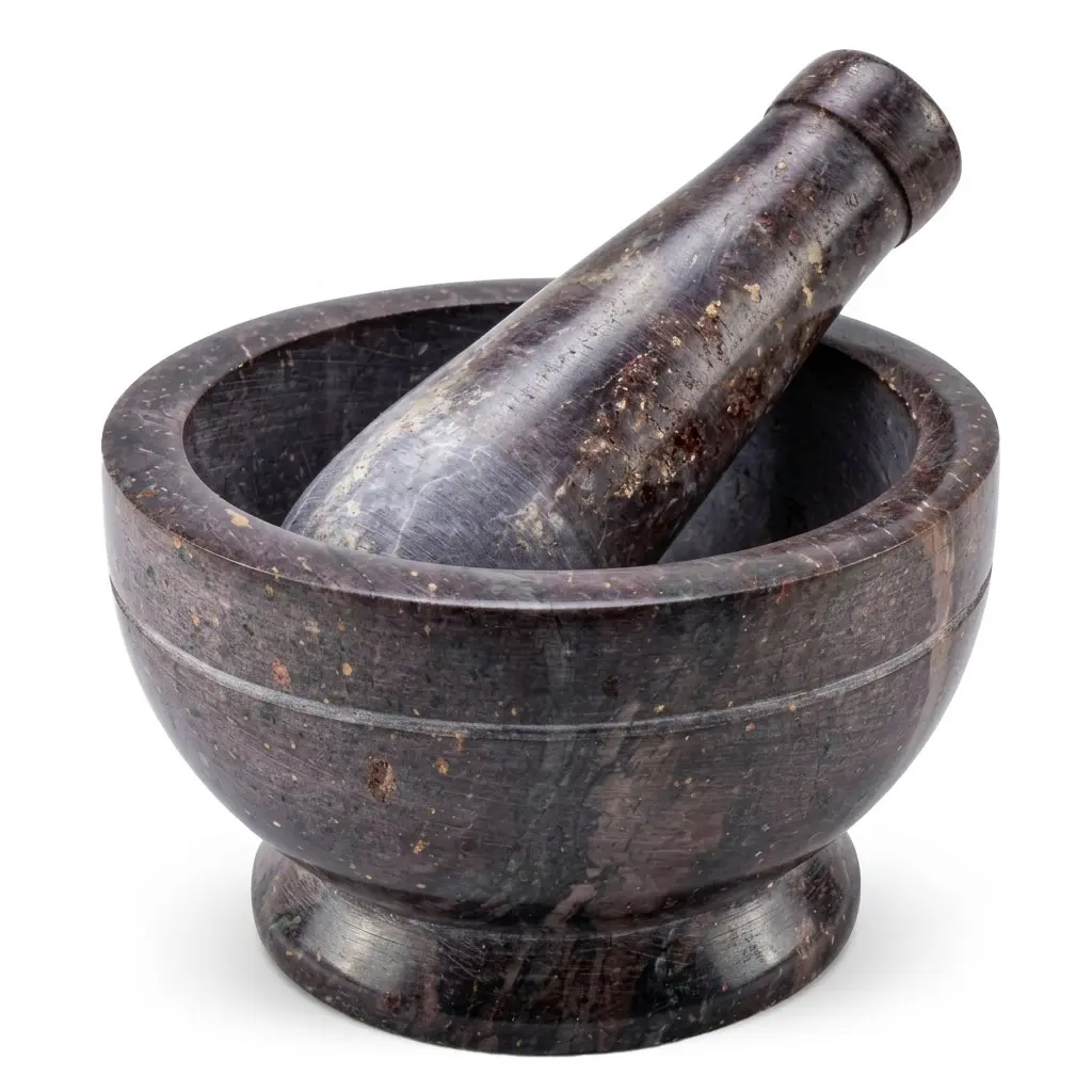 4-Inch Natural Mortar and Pestle — Stone Herb Grinding &amp; Apothecary Tool