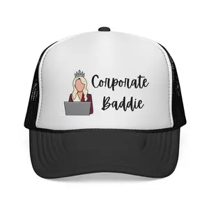 Blonde Miss Universe Corporate Baddie Trucker Hat, Work Humor Hats, Trucker Hat Hats