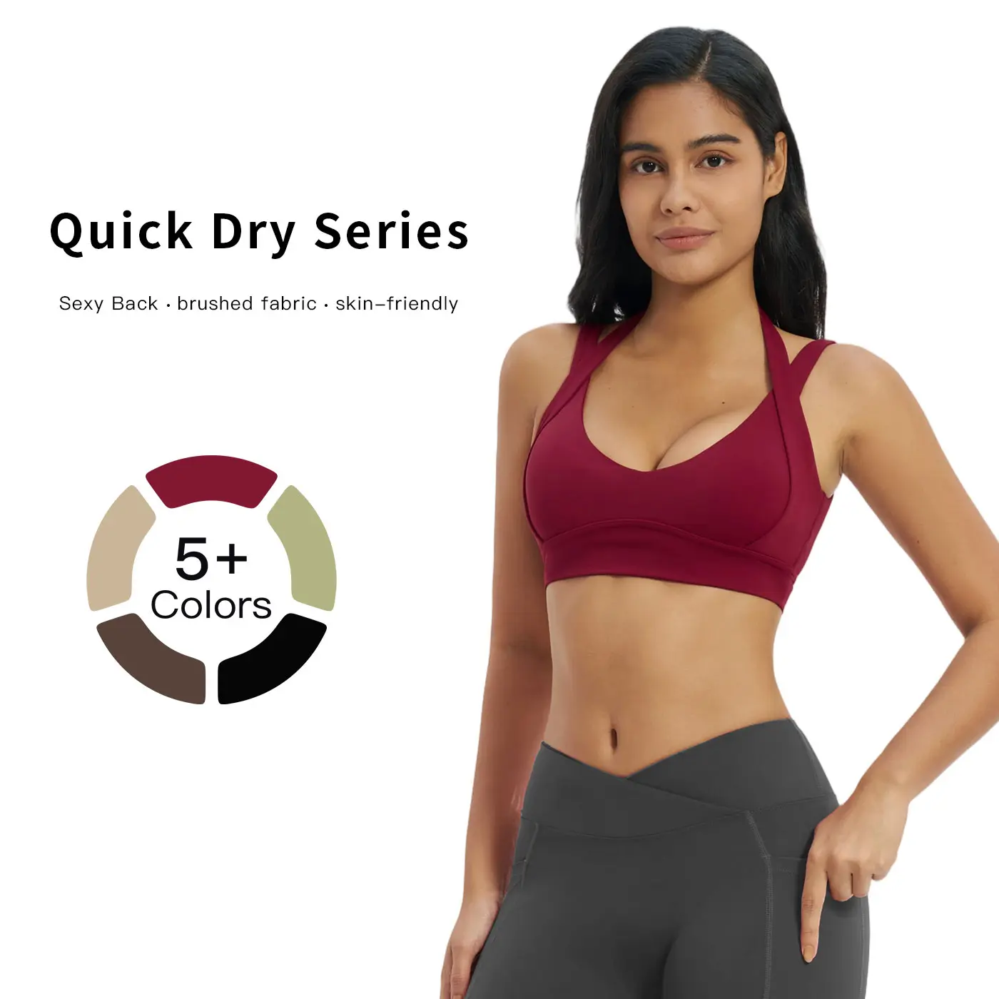MFVIM Women's Solid-Color Wireless Sports Bra - Breathable, Comfortable, Active, Pushup, Racerback, Non-See-Through Everyday Bra for Gym, Wall Ball, Indoor & Outdoor Sports, Active Everyday Bras, Pushup Everyday Bras