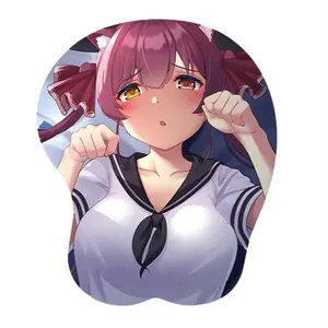 Anime Mouse Pad with Silicone Wrist Rest  8.86" x 8.46" Support Gaming 3D Non-Slip Computer Ergonomic Mouse Pad Comfortable Silicone ，For works，Game