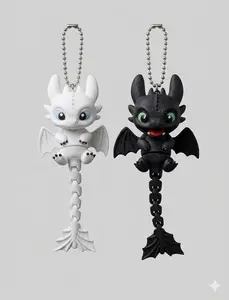 Articulated Dragon Keychain Pair Articulated Dragon Keychain Pair