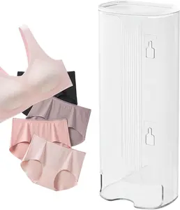 Wall Mount Storage Box Large Capacity Clear Visible Hollow Bottom Dustproof Multifunctional for Socks Briefs Panties Underwear Organizer Holder Container White Green
