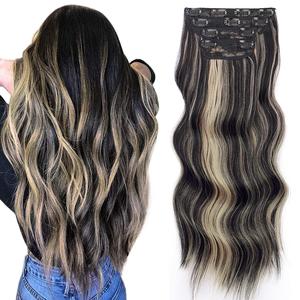 Vigorous Women’s Clip-in Synthetic Artificial Hair Extensions - Long Wavy Easy-Install Hairpieces, Fashion Hair Accessories for Daily & Event Party Use, Artificial Hair Extension, Clip In Hair Extensions,summerhairstyles