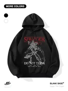 Stranger Things Graphic Hoodie, Loose Fit Casual Sweatshirt, Breathable Outdoor Sportswear, Unisex Trendy Clothing