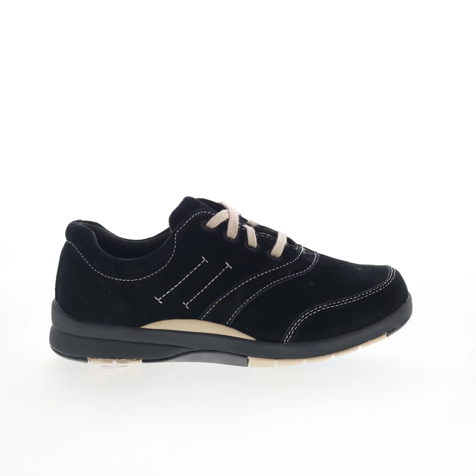 Drew Columbia 10829-12 Womens Black Wide Suede Lace Up Athletic Walking Shoes