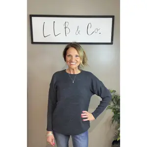 Charcoal Round Neck Basic Sweater