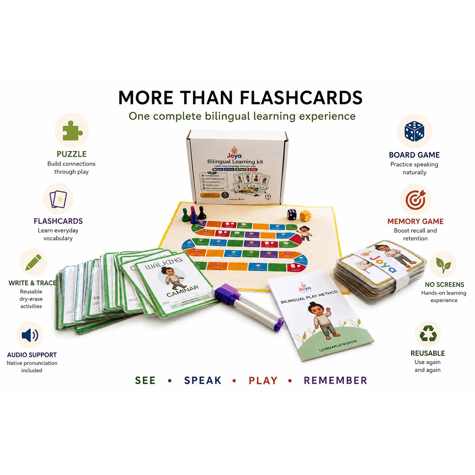 JOYA Bilingual Learning Kit- Screen Free Educational Toy for Kids