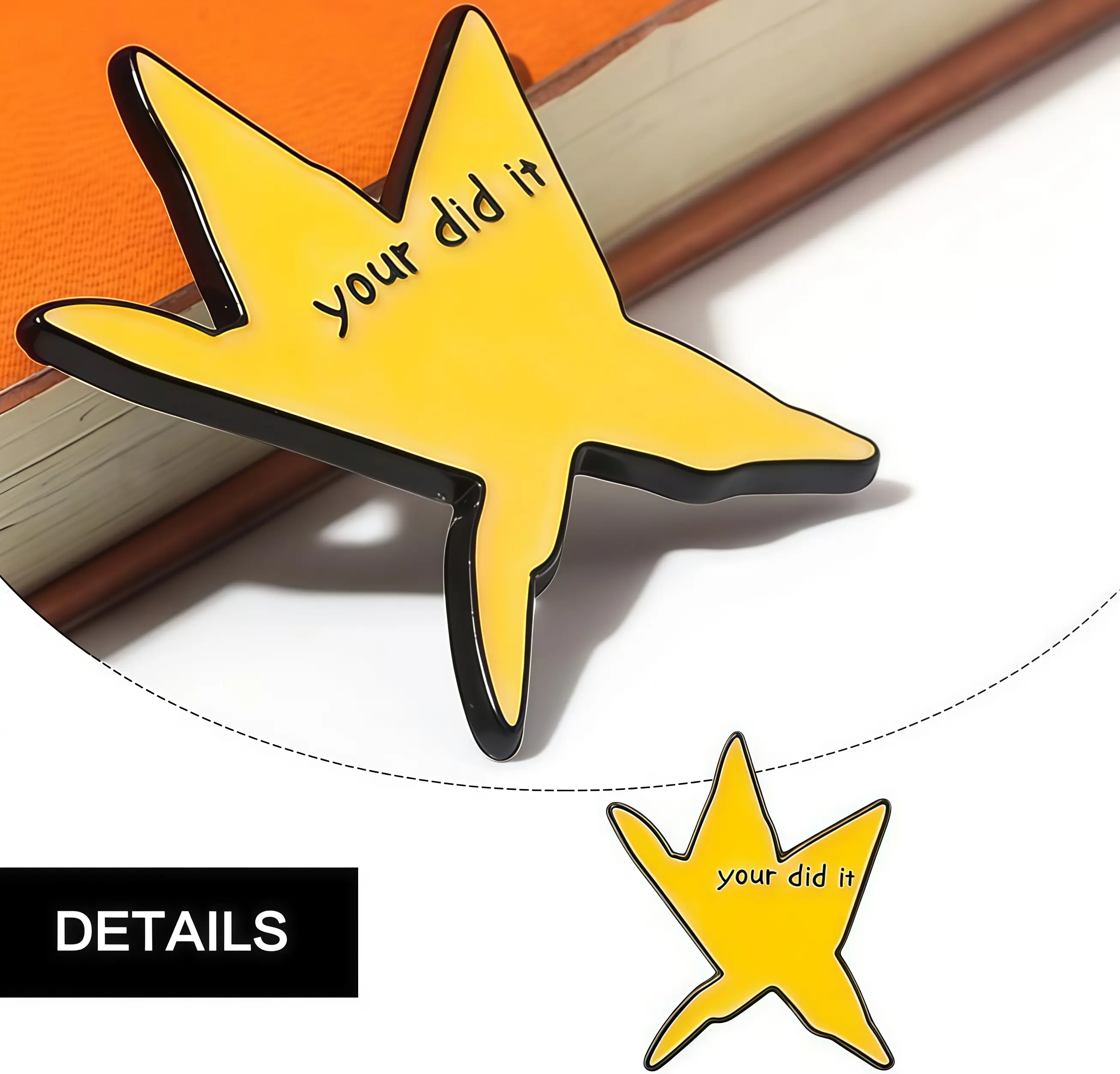 Brooch Fun Star Enamel Pin Inspirational Badge Brooch Graduation Gift Backpack Clothing Fashion Jewelry Accessories, Fun Badge Brooch, Men's and Women's Backpack Jewelry Accessories - Fun Graduation Gifts for Friends, Classmates, and Students