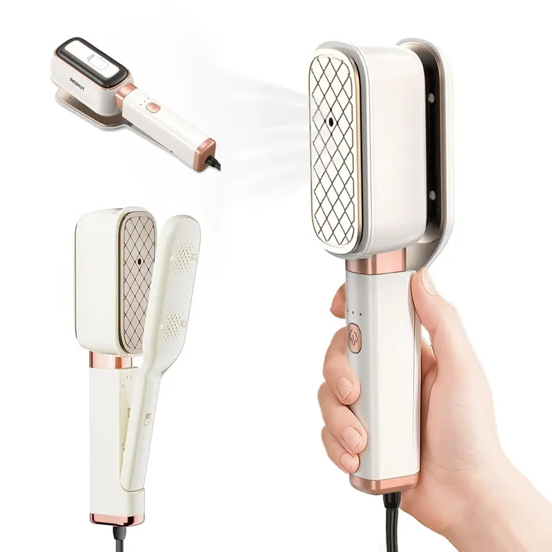 REDHUT Gament steamer for clothes, 3 in 1 Handheld steamer and lron, 15s Fast Heat-Up,1000W power,100-240V Dual Voltage,60ML Water Tank,Large Rotatable Panel, Travel-Friendly clothes lron