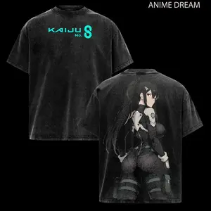 Vintage Washed Oversized Graphic Tee Tactical Anime Girl Shirt Unisex Heavyweight Cotton Streetwear Sci-Fi Manga T-Shirt Gym Pump Cover For Men Women Casual Y2K Retro Japanese Cyberpunk Fashion Everyday Wear Trendy Waifu Tops Street Style Clothing Gift